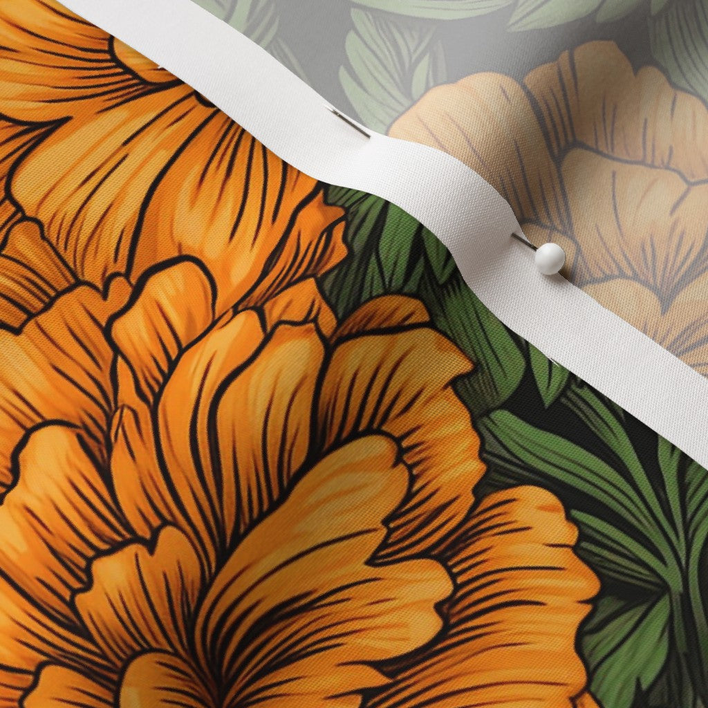 Marigolds Cotton Poplin Printed Fabric by Studio Ten Design