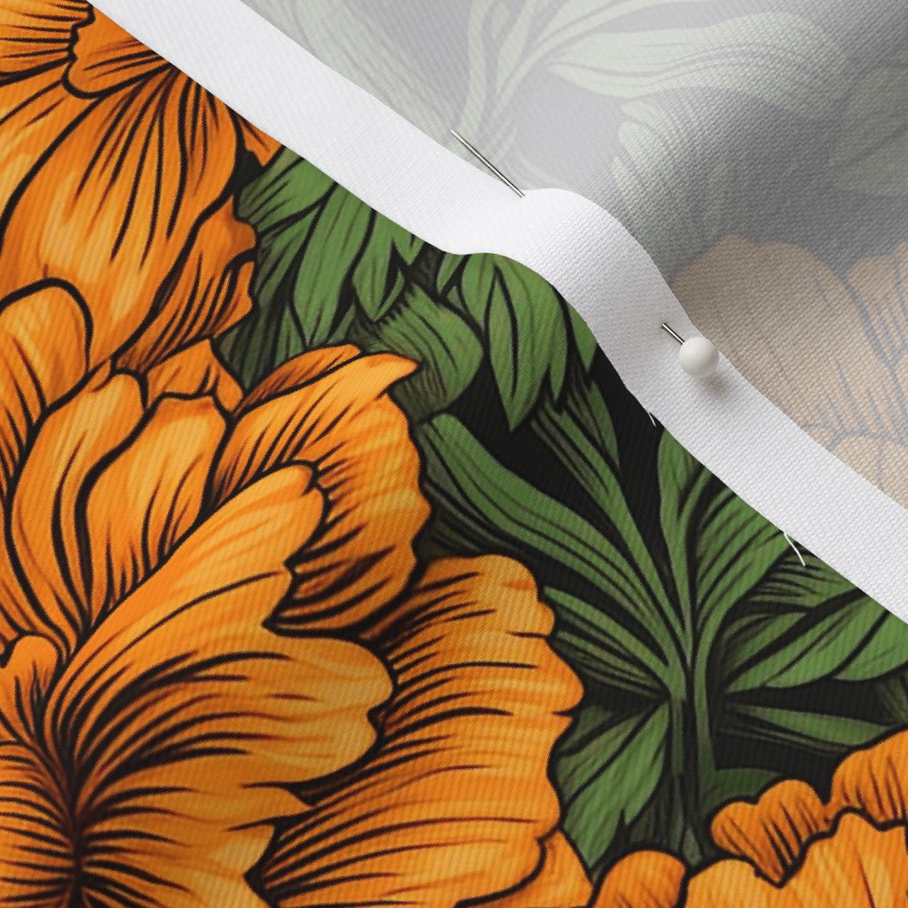 Marigolds Lightweight Cotton Twill Printed Fabric by Studio Ten Design