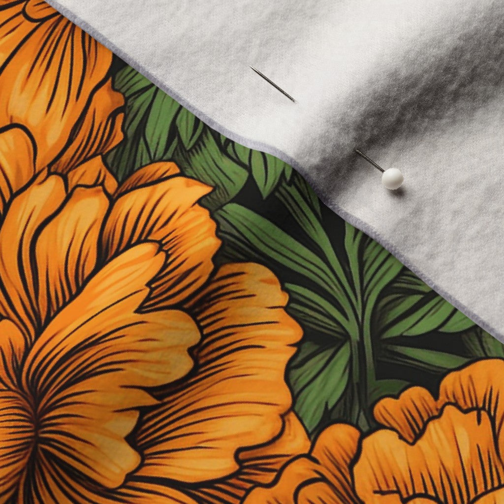 Marigolds Performance Velvet Printed Fabric by Studio Ten Design