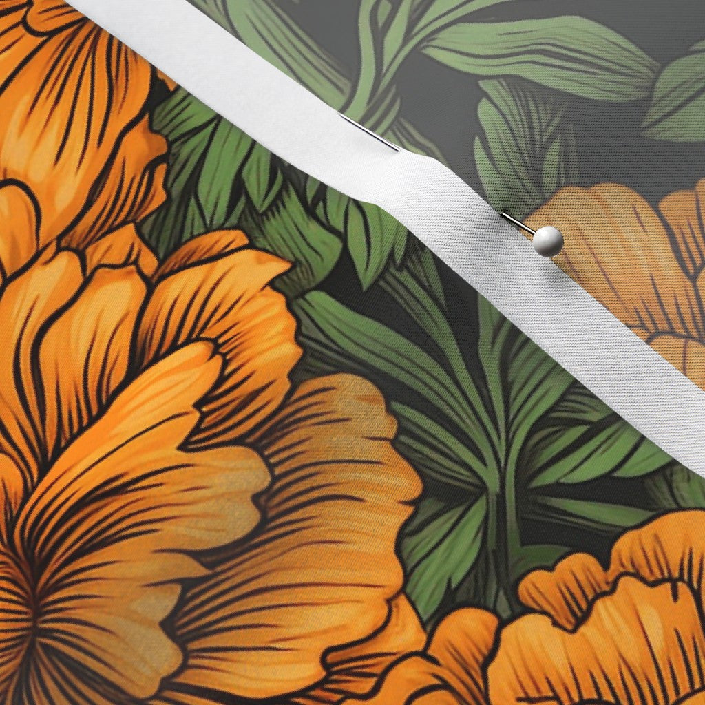 Marigolds Satin Printed Fabric by Studio Ten Design