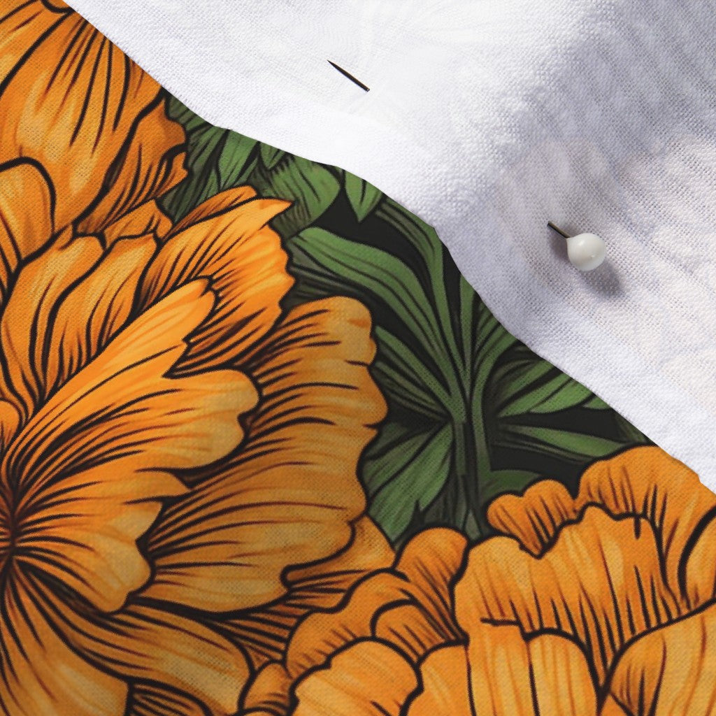 Marigolds Seersucker Printed Fabric by Studio Ten Design