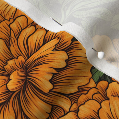 Marigolds Cotton Silk Printed Fabric by Studio Ten Design