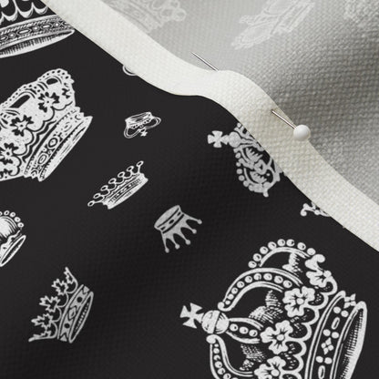 Royal Crowns White+Black Fabric