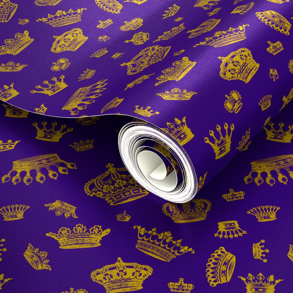 Royal Crowns (Golden Yellow + Royal Purple) Wallpaper