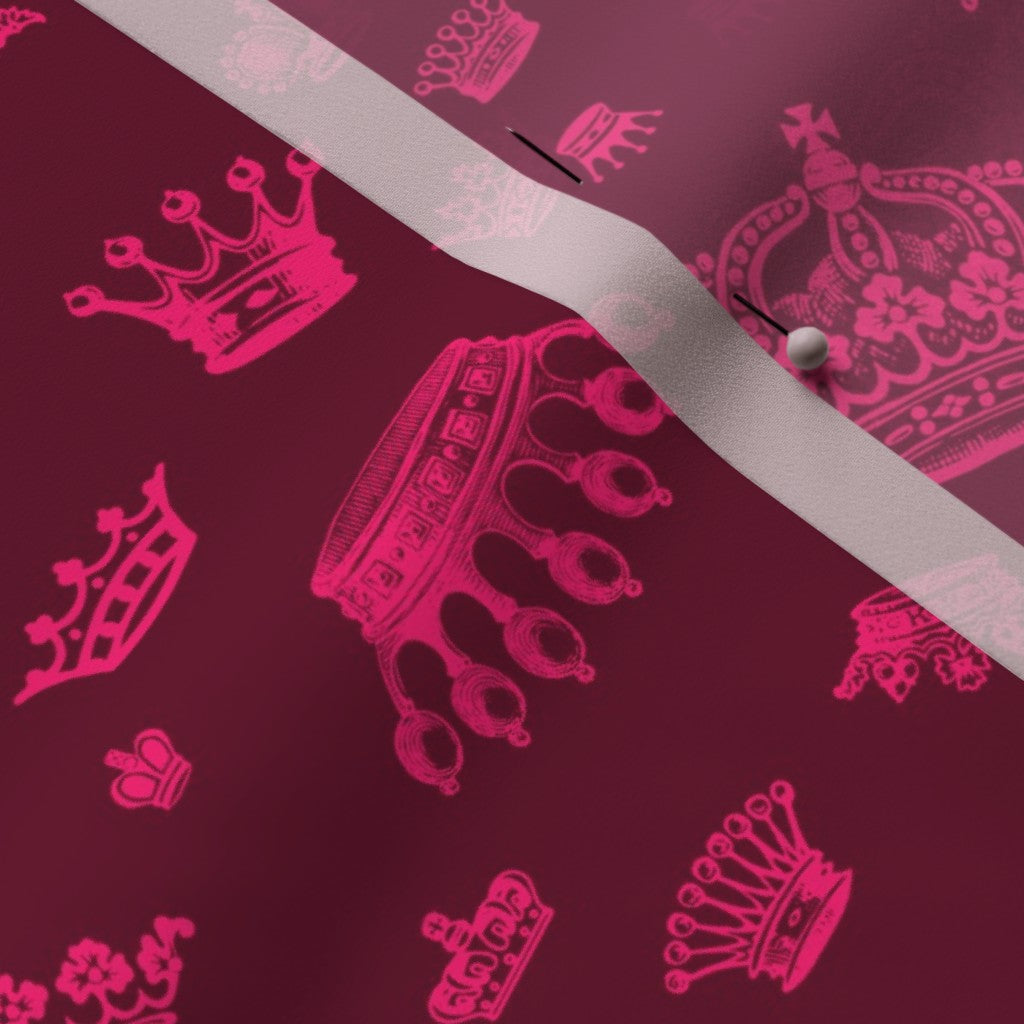 Royal Crowns tela rosa fuerte + granate