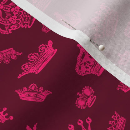 Royal Crowns tela rosa fuerte + granate