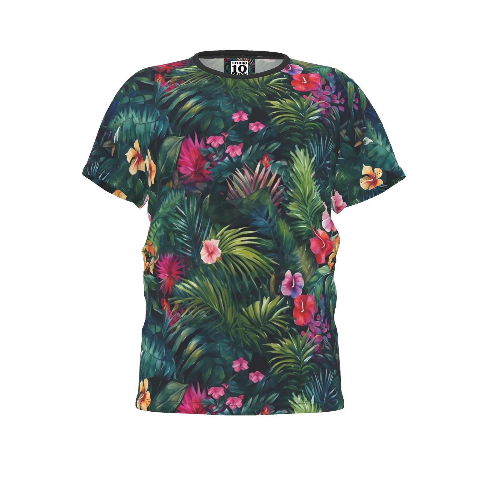 Tropical Jungle (Dark 1) T-Shirt by Studio Ten Design