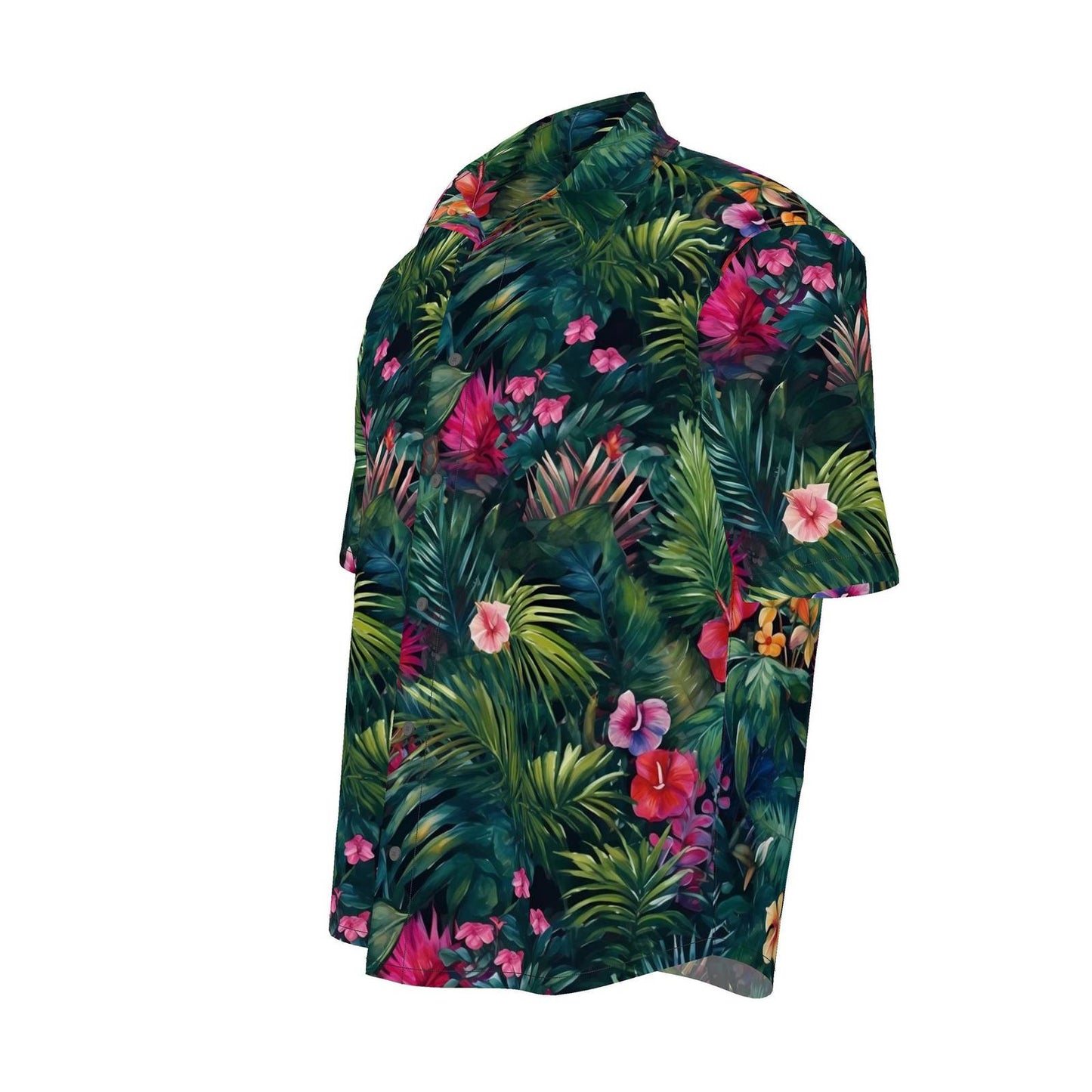 Tropical Jungle (Dark 1) Short Sleeve Button-down Shirt by Studio Ten Design
