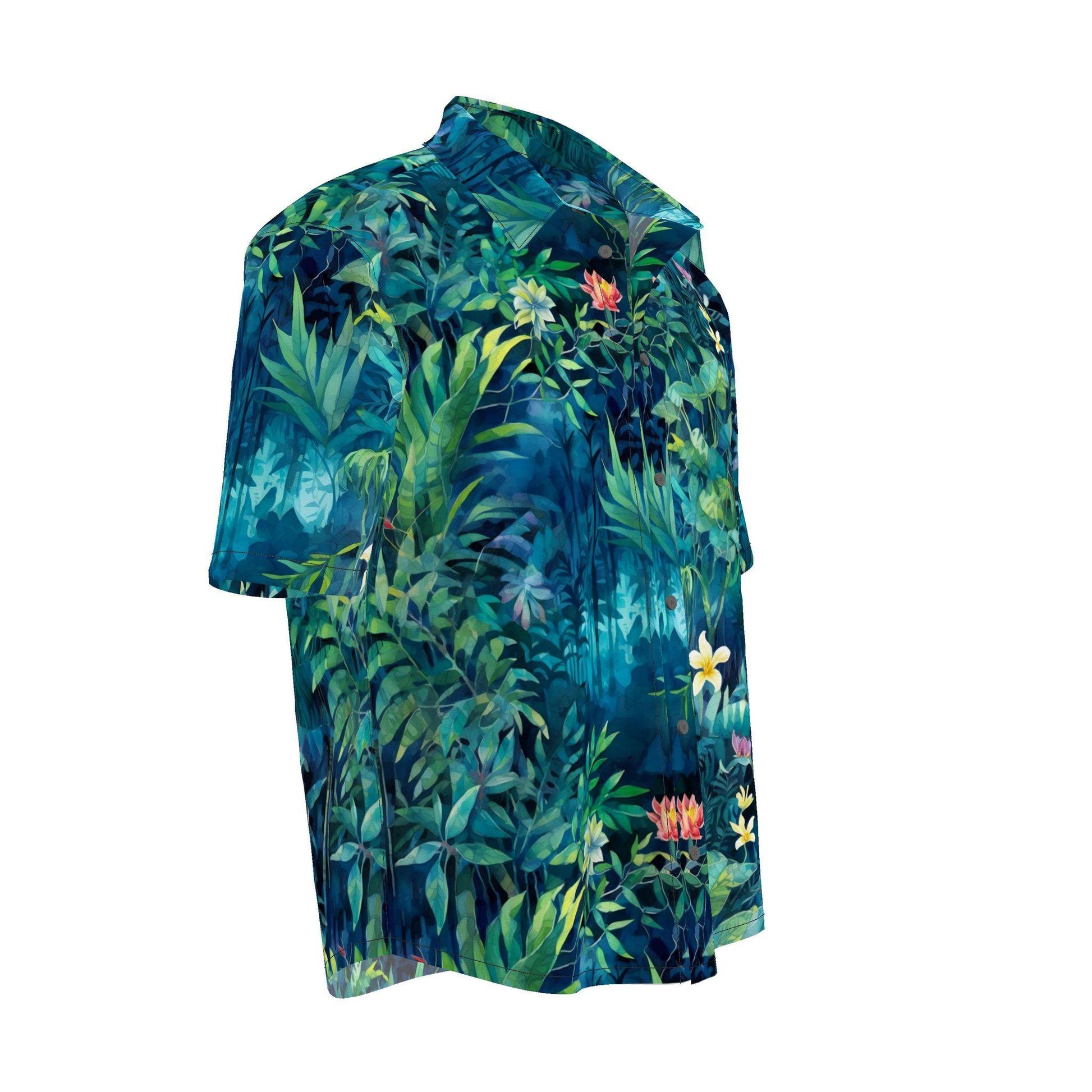 Tropical Jungle (Night 1) Short Sleeve Button-down Shirt by Studio Ten Design