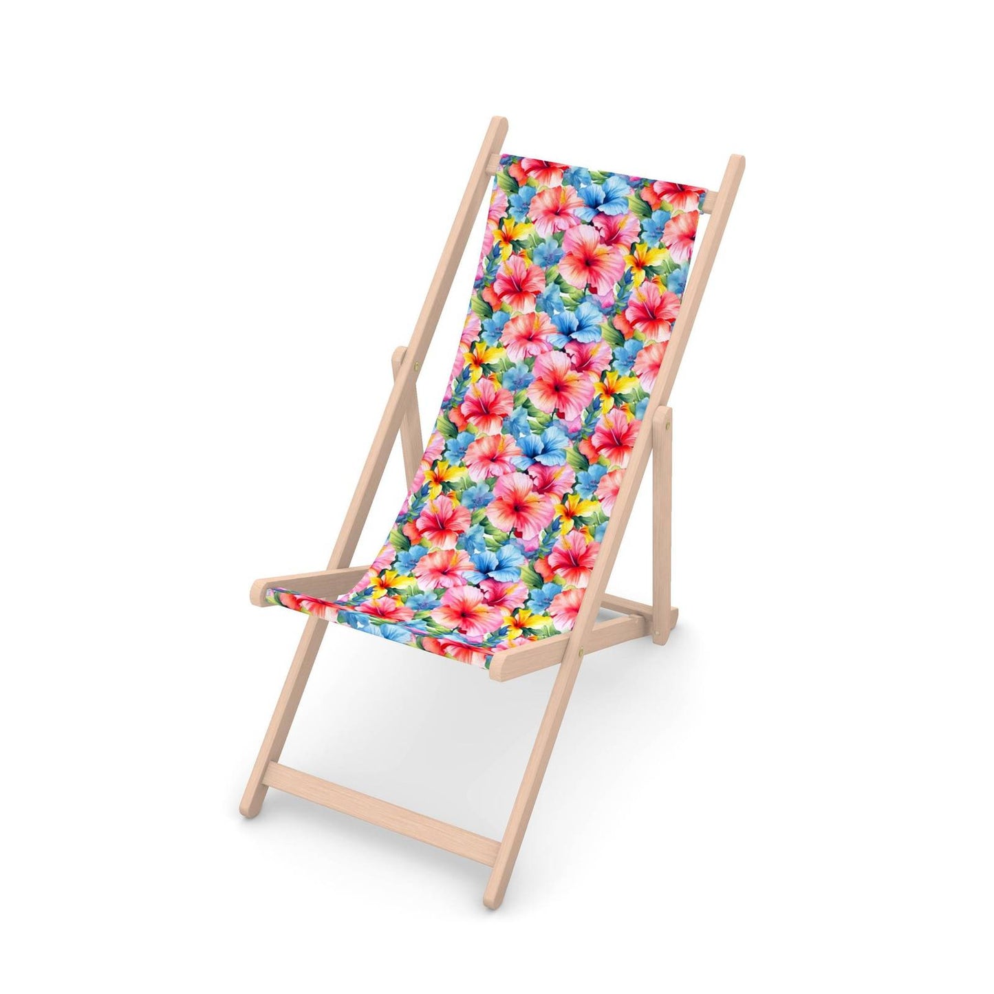 Watercolor Hibiscus (Light #1) Deck Chair by Studio Ten Design