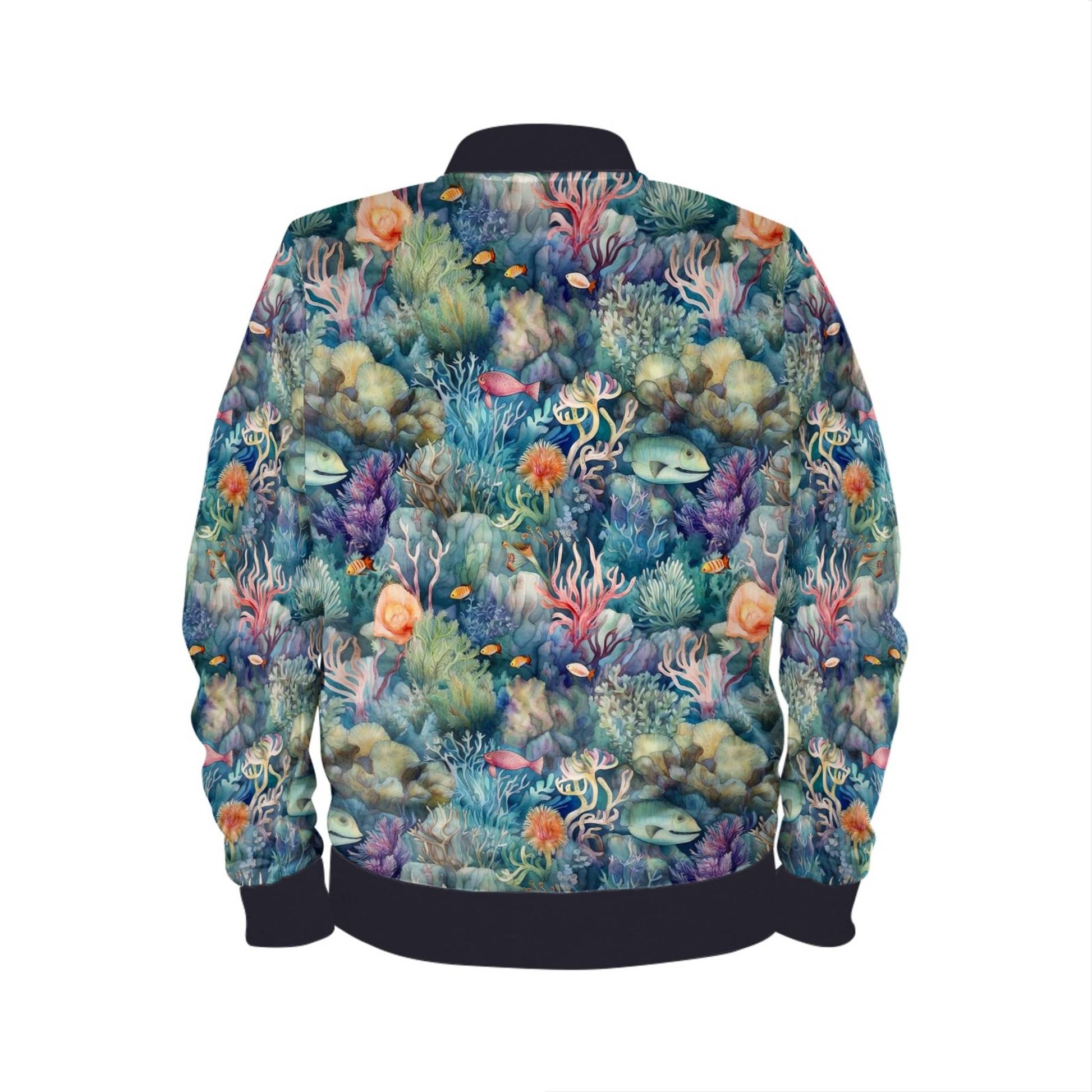 Watercolor Reef Womens Bomber Jacket by Studio Ten Design
