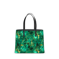 Faux Malachite & Gold Leather Kika Tote