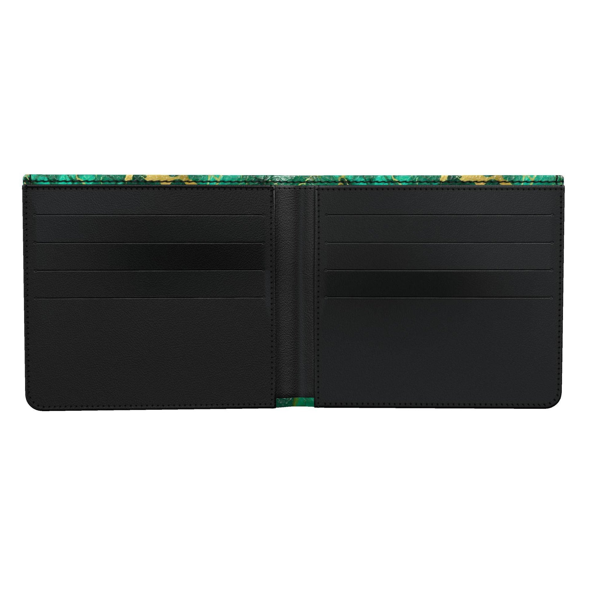 Faux Malachite & Gold Leather Bi-fold Wallet by Studio Ten Design
