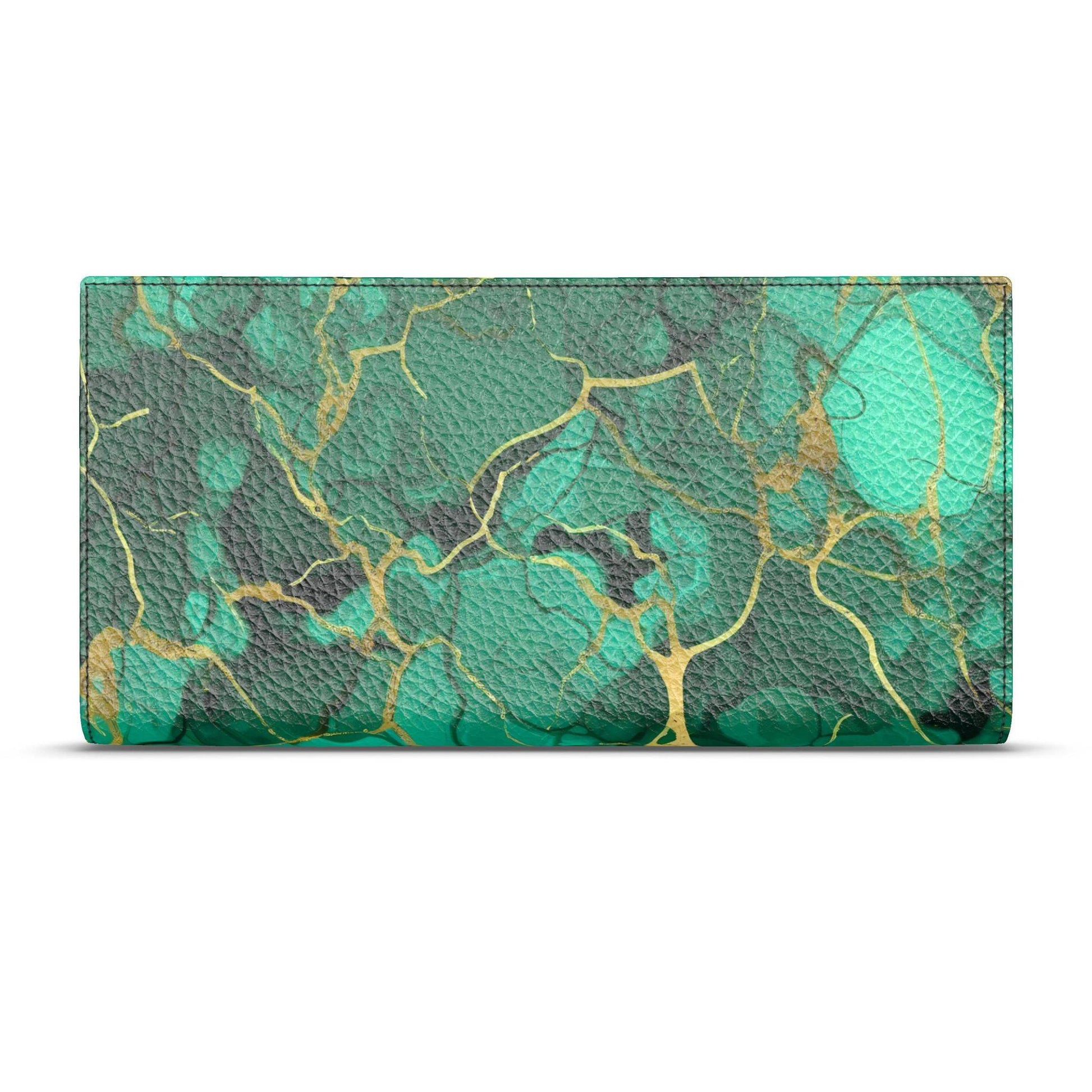 Faux Malachite & Gold Leather Travel Wallet by Studio Ten Design