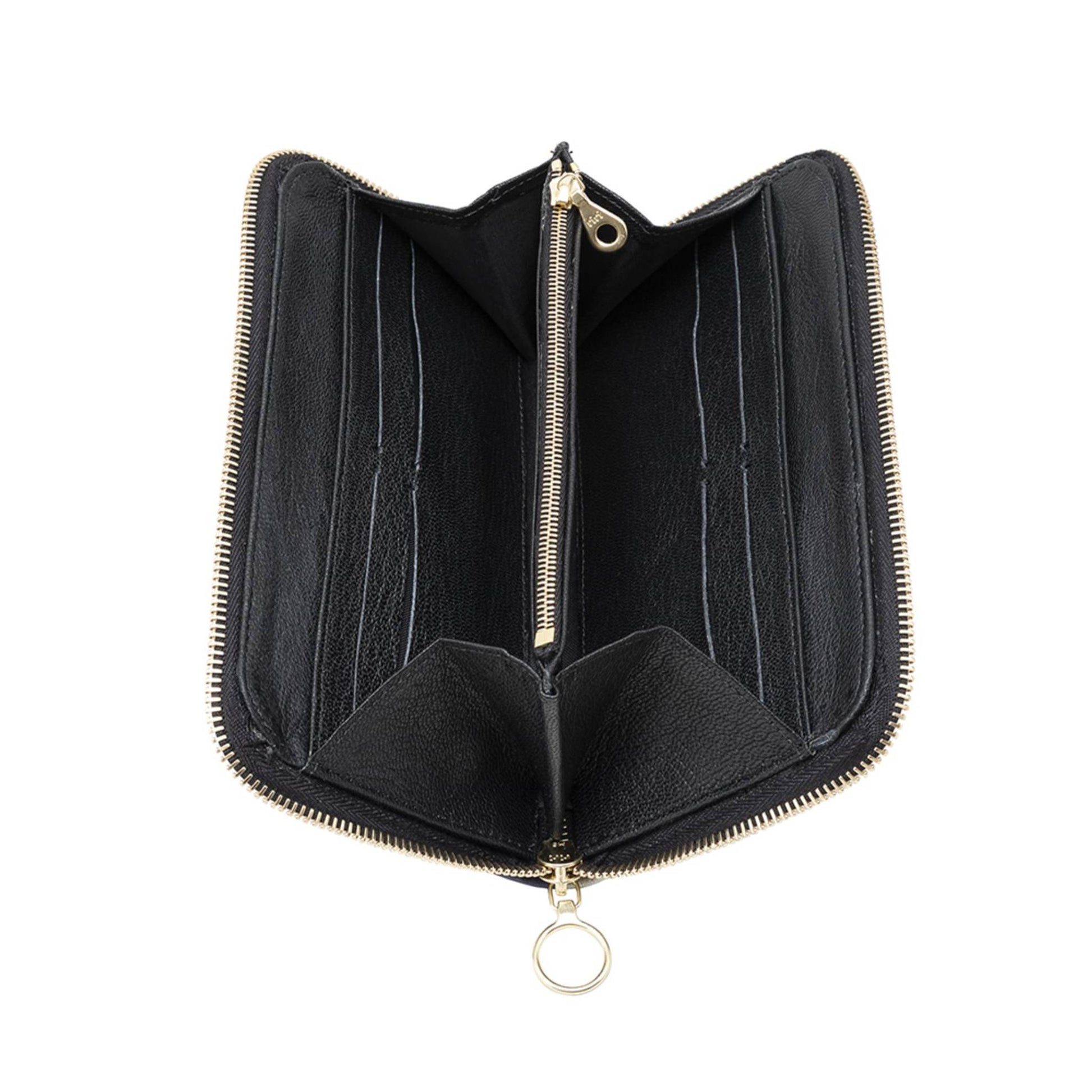 Faux Malachite & Gold Leather Zip Wallet - Studio Ten Design