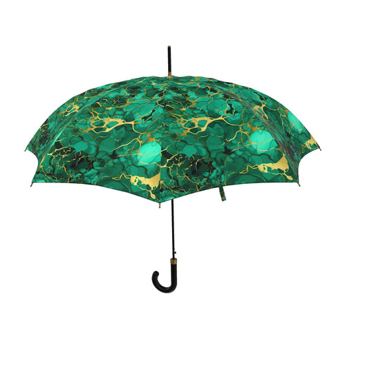 Faux Malachite & Gold Umbrella by Studio Ten Design