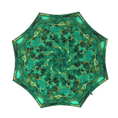 Faux Malachite & Gold Umbrella by Studio Ten Design