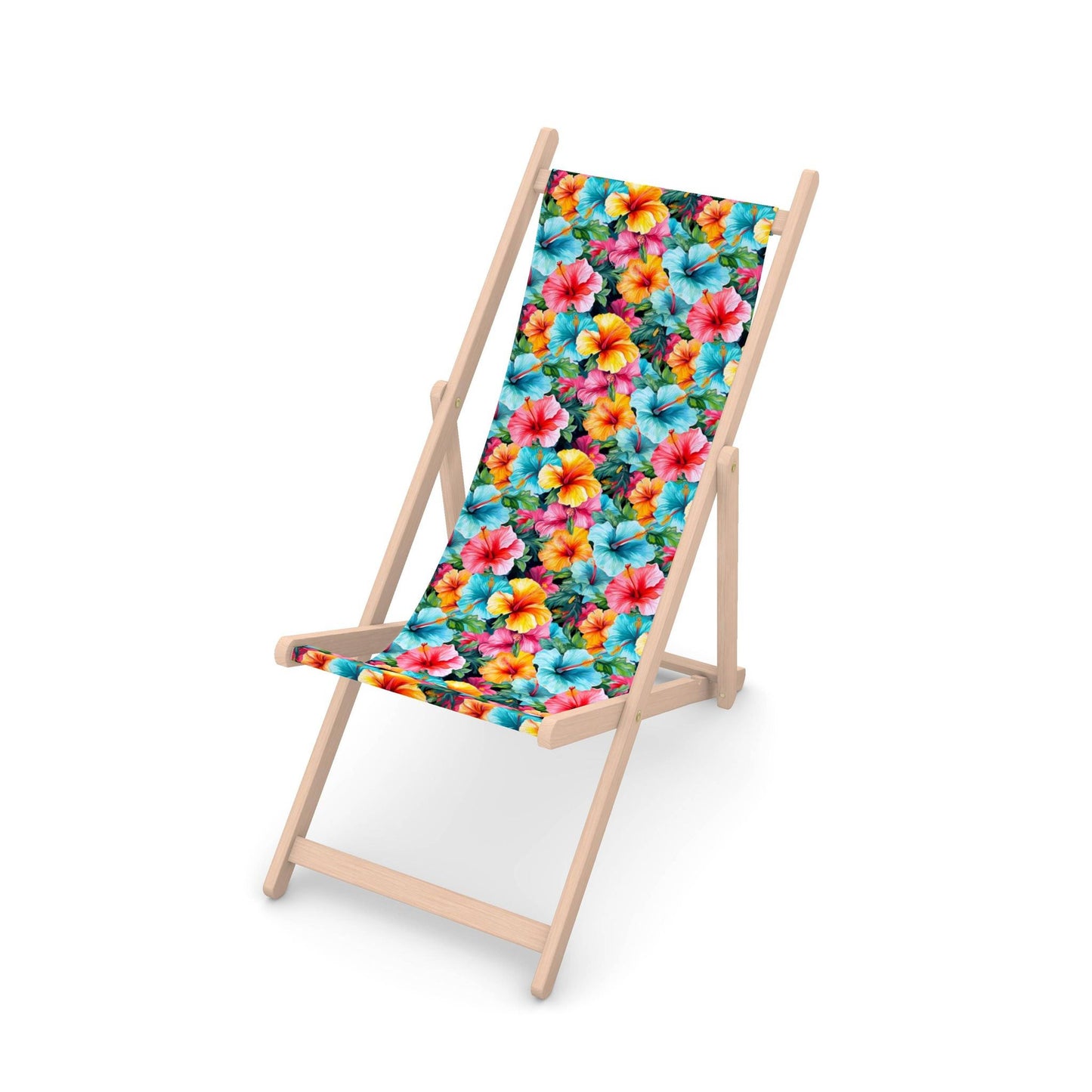 Watercolor Hibiscus (Light #2) Deck Chair
