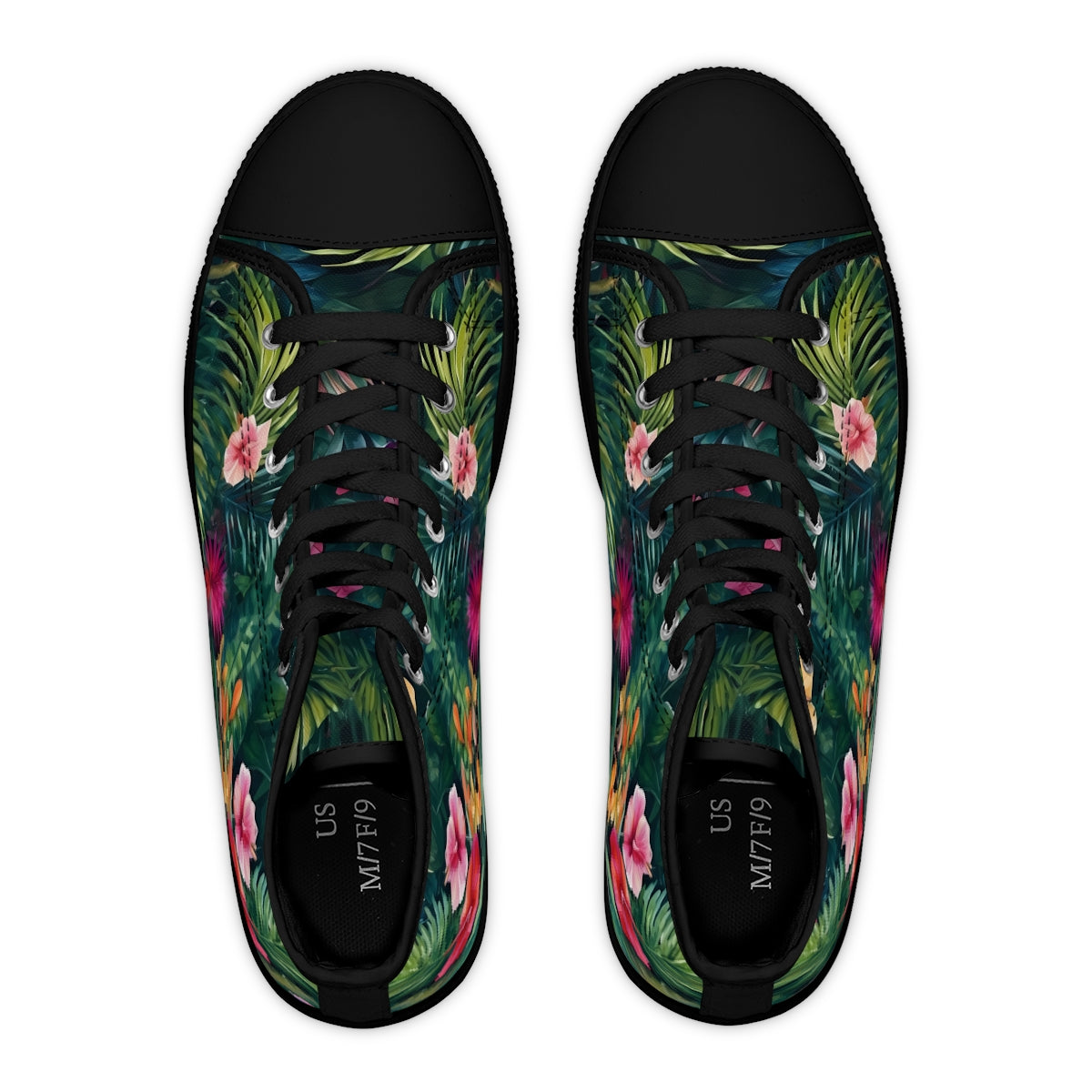 Watercolor Tropical Jungle (Dark 1) Women's High-Top Sneakers by Studio Ten Design