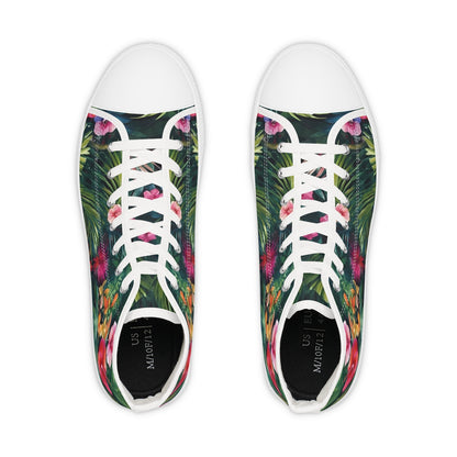 Watercolor Tropical Jungle (Dark 1) Men's High-Top Sneakers by Studio Ten Design