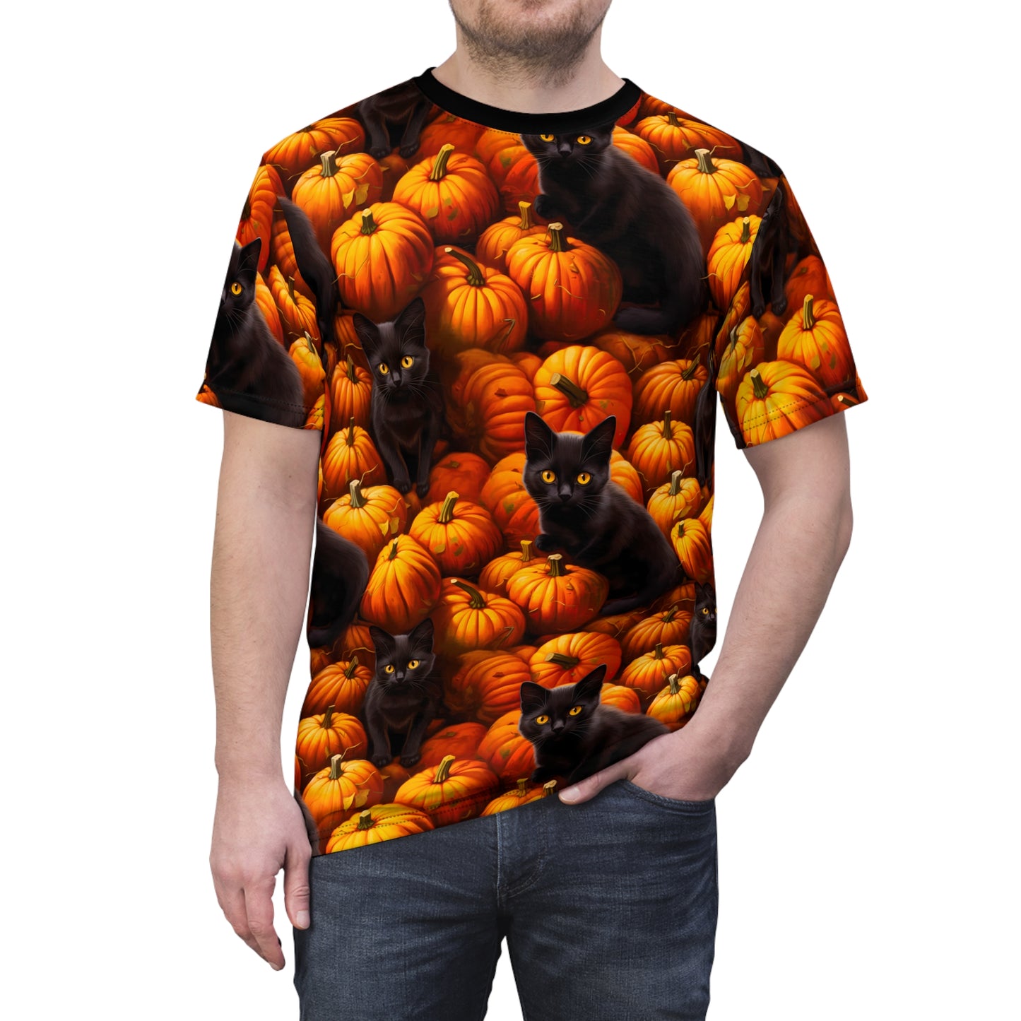 Black Kittens in the Pumpkin Patch T-Shirt by Studio Ten Design