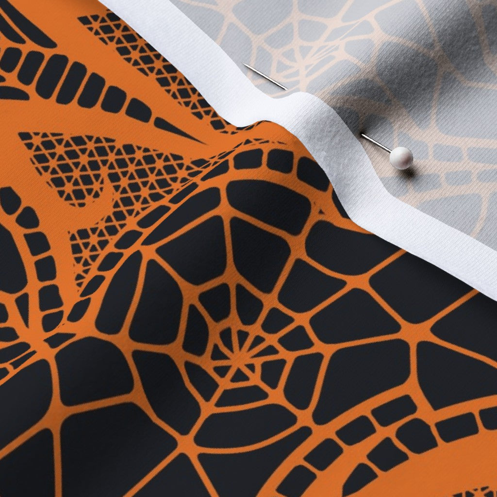 Lace Bats (Carrot on Graphite) Printed Fabric