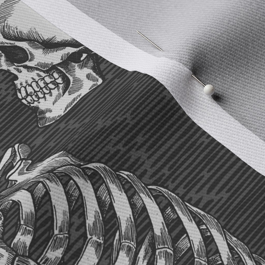 Dem Bones (Grayscale) Printed Fabric