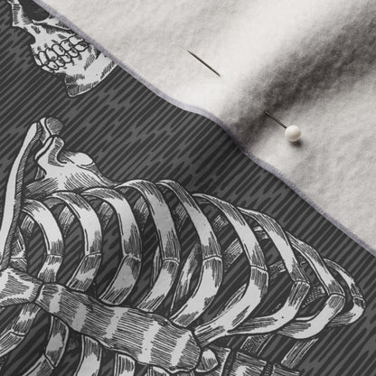Dem Bones (Grayscale) Printed Fabric
