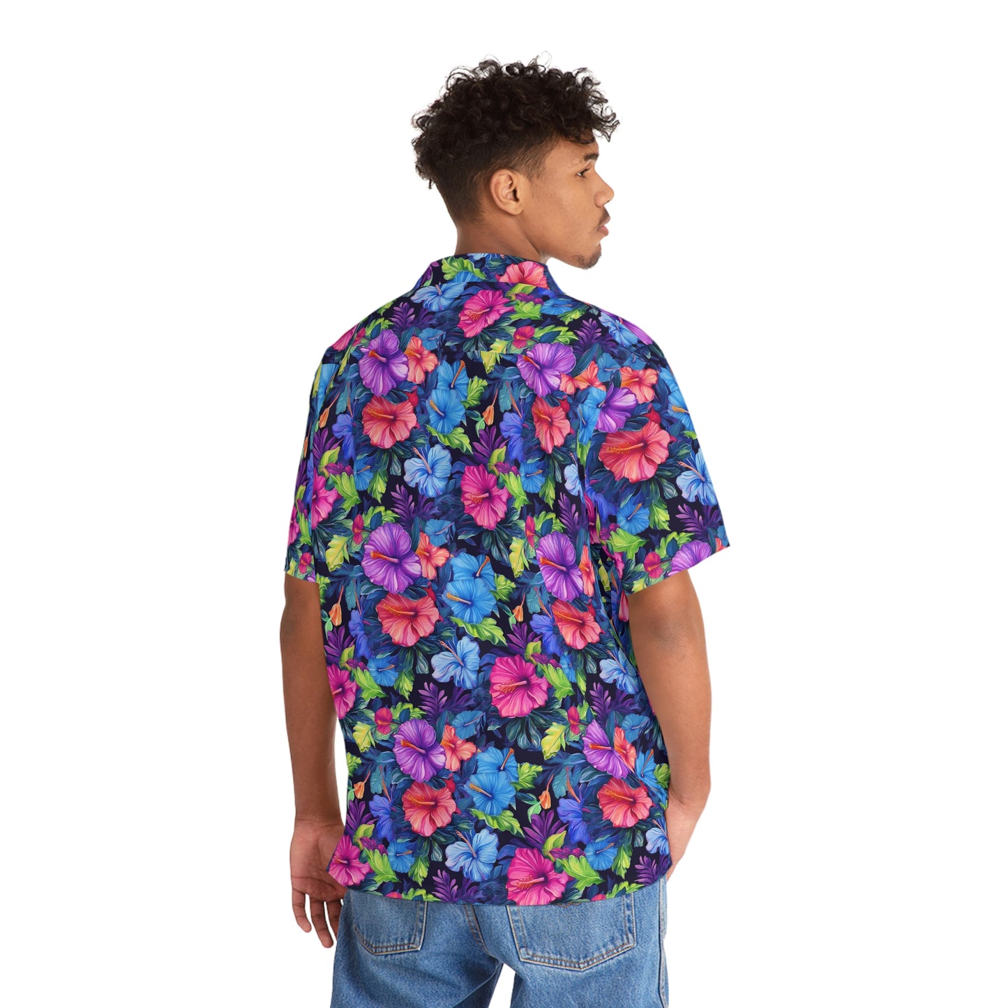 Watercolor Hibiscus (Dark IV) Aloha Shirt by Studio Ten Design