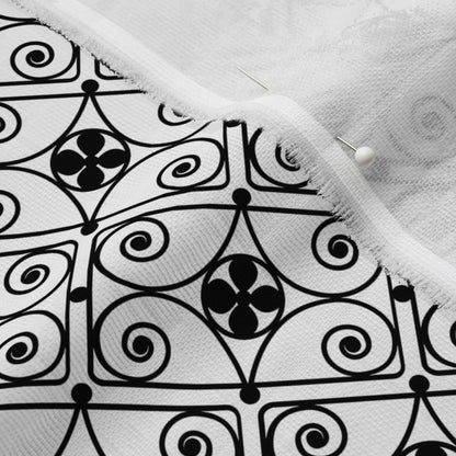 Ironwork Grille, Bias (Black, White) Fabric