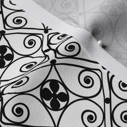 Ironwork Grille, Bias (Black, White) Printed Fabric