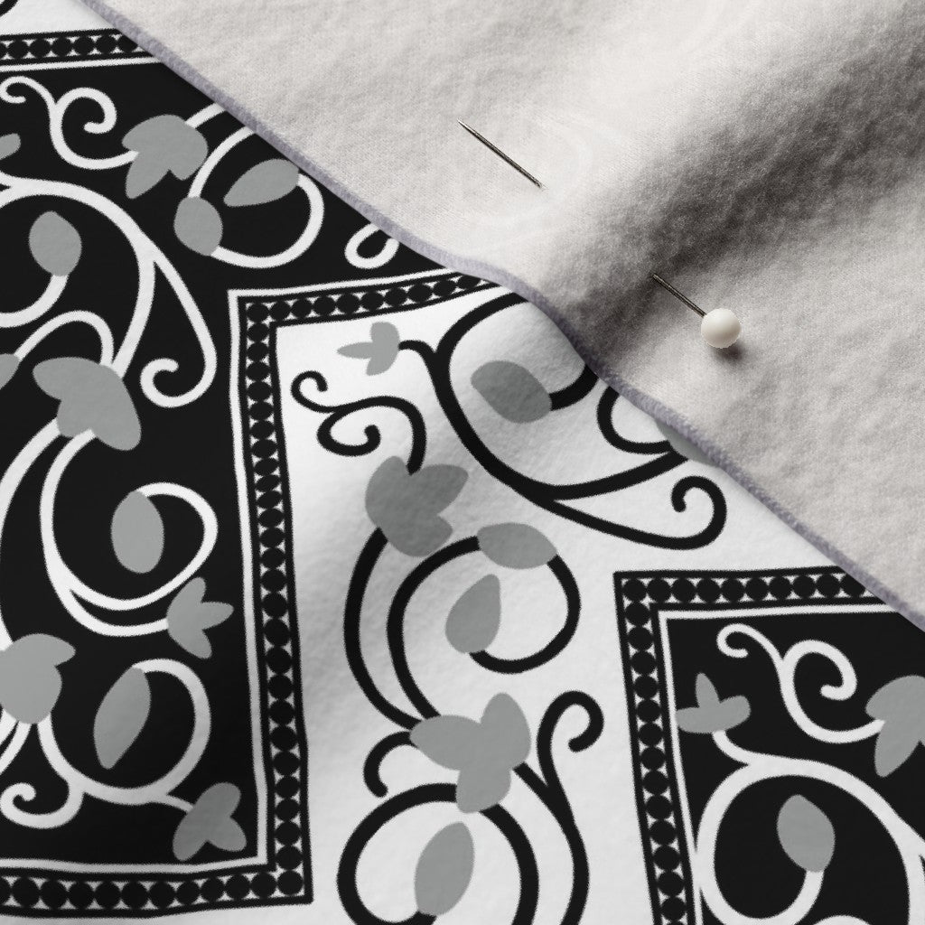 Chevron (Black, Grey, White) Printed Fabric