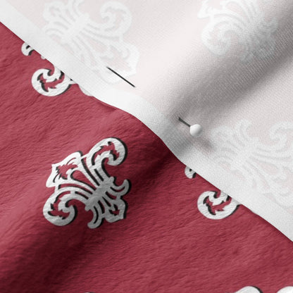 Fleur de Lis (Red, White, Black) Printed Fabric