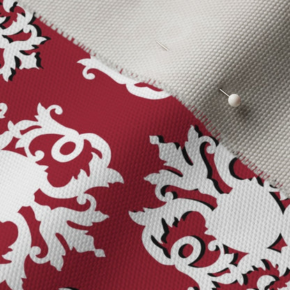 Damask (Red, White, Black) Fabric
