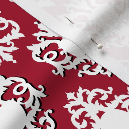 Damask (Red, White, Black) Printed Fabric