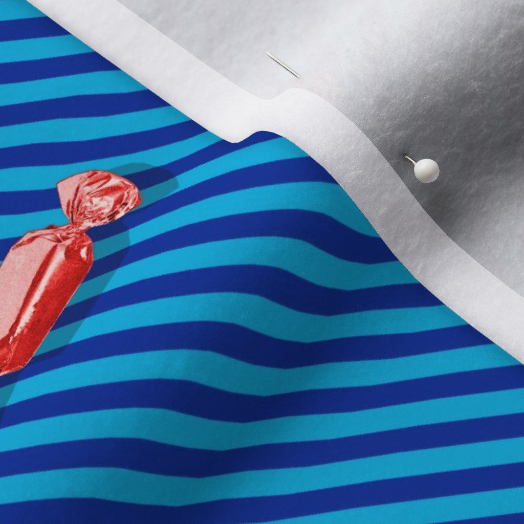 Hard Candy Blue Stripes Polartec® Fleece Printed Fabric by Studio Ten Design