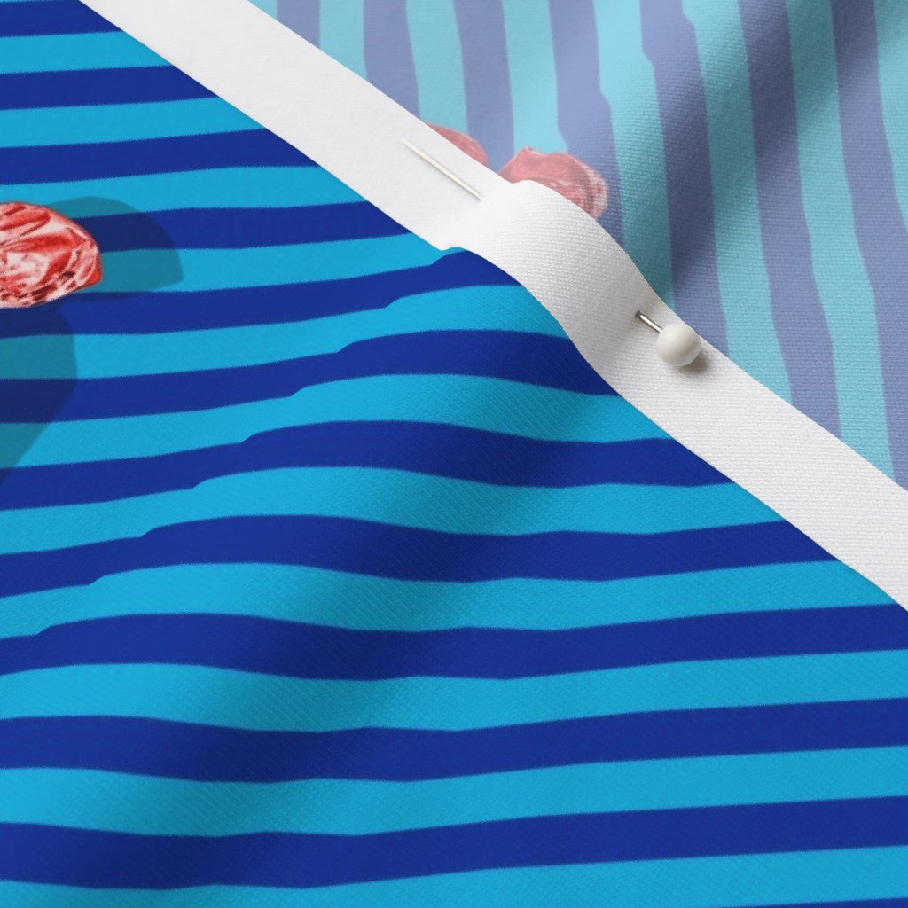 Hard Candy Blue Stripes Modern Jersey Printed Fabric by Studio Ten Design