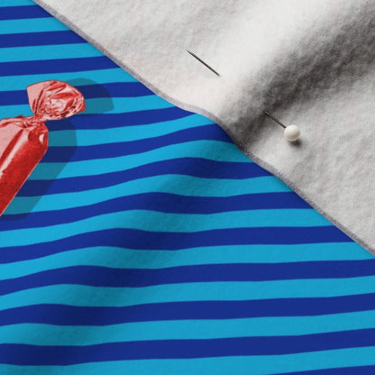 Hard Candy Blue Stripes Performance Velvet Printed Fabric by Studio Ten Design