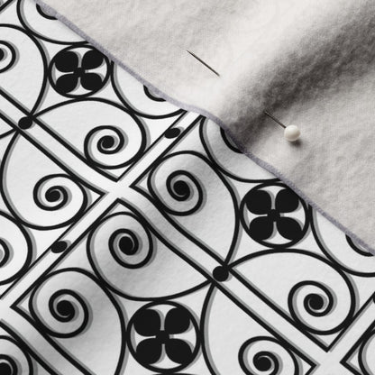 Ironwork Grille (Black, Grey, White) Printed Fabric