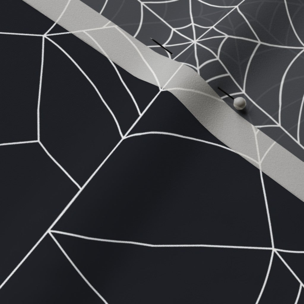 Spiderwebs Graphite Printed Fabric