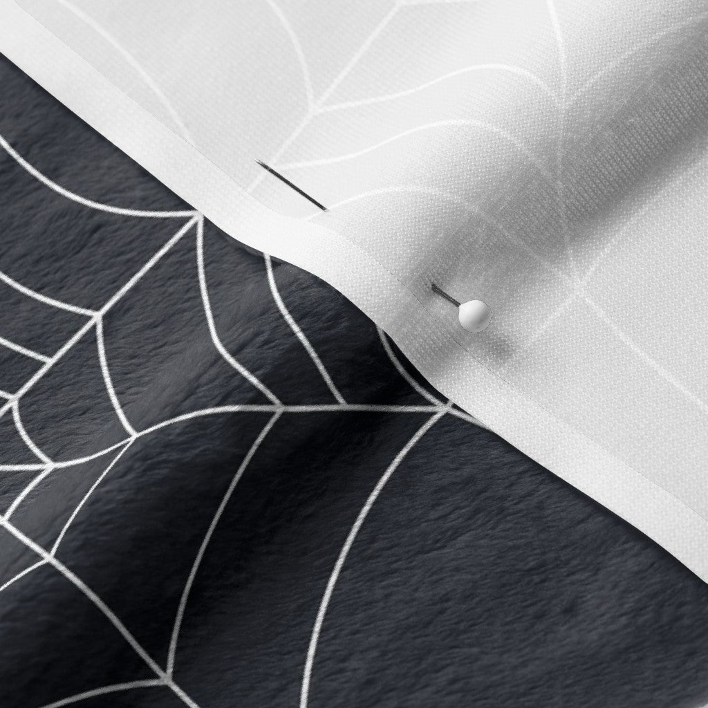 Spiderwebs Graphite Printed Fabric