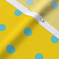 Aqua Dots on Yellow Fabric