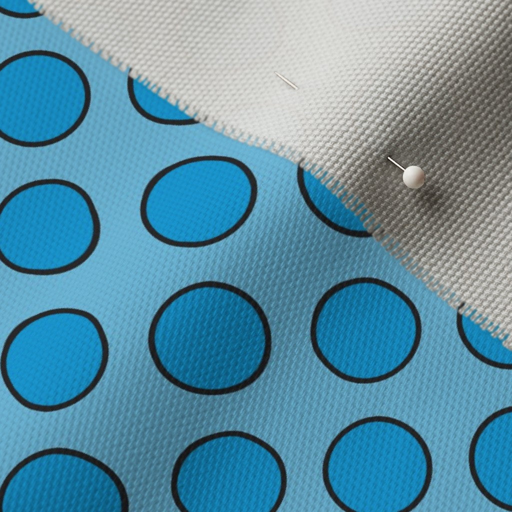Light Blue Dots with Outline Printed Fabric