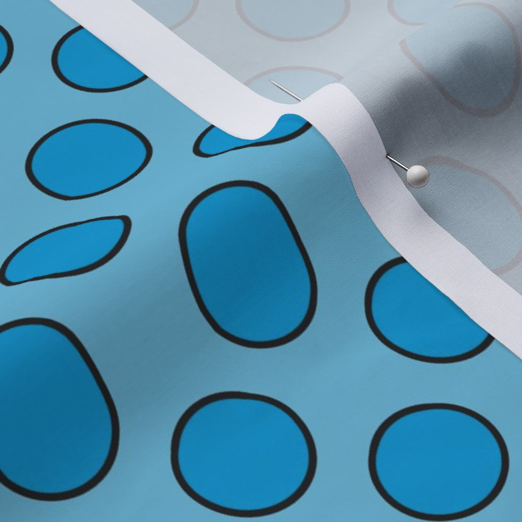 Light Blue Dots with Outline Printed Fabric