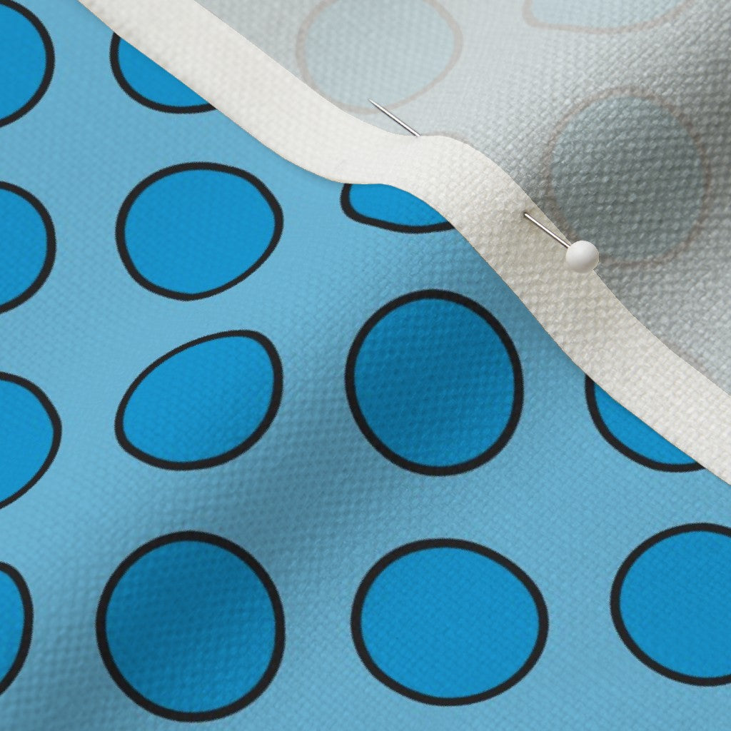 Light Blue Dots with Outline Fabric