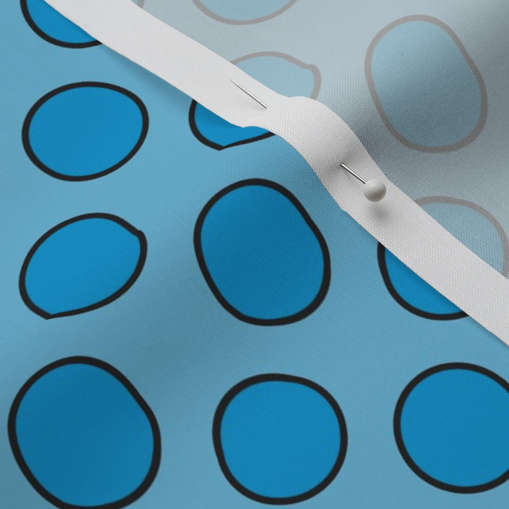 Light Blue Dots with Outline Fabric