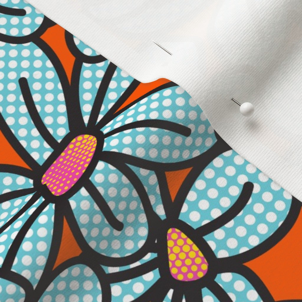 Flower Pop! Orange Printed Fabric