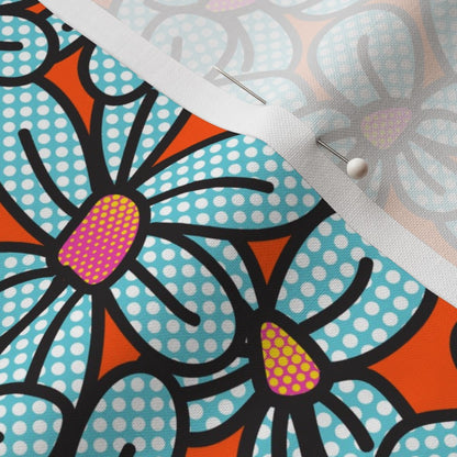 Flower Pop! Orange Printed Fabric