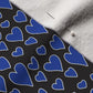Rainbow Hearts Blue+Black Fabric