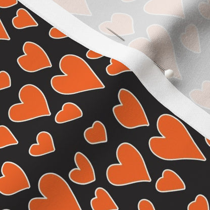 Rainbow Hearts Orange+Black Fabric